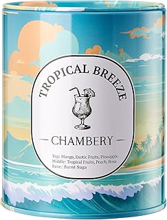 Tropical Breeze Candle 9.17oz | Serene British Virgin Islands Scene in Premium Tin | Lively Fruity Fragrance for Summer | Soy Wax with Lead-Free Cotton Wick | 55-Hour Burn