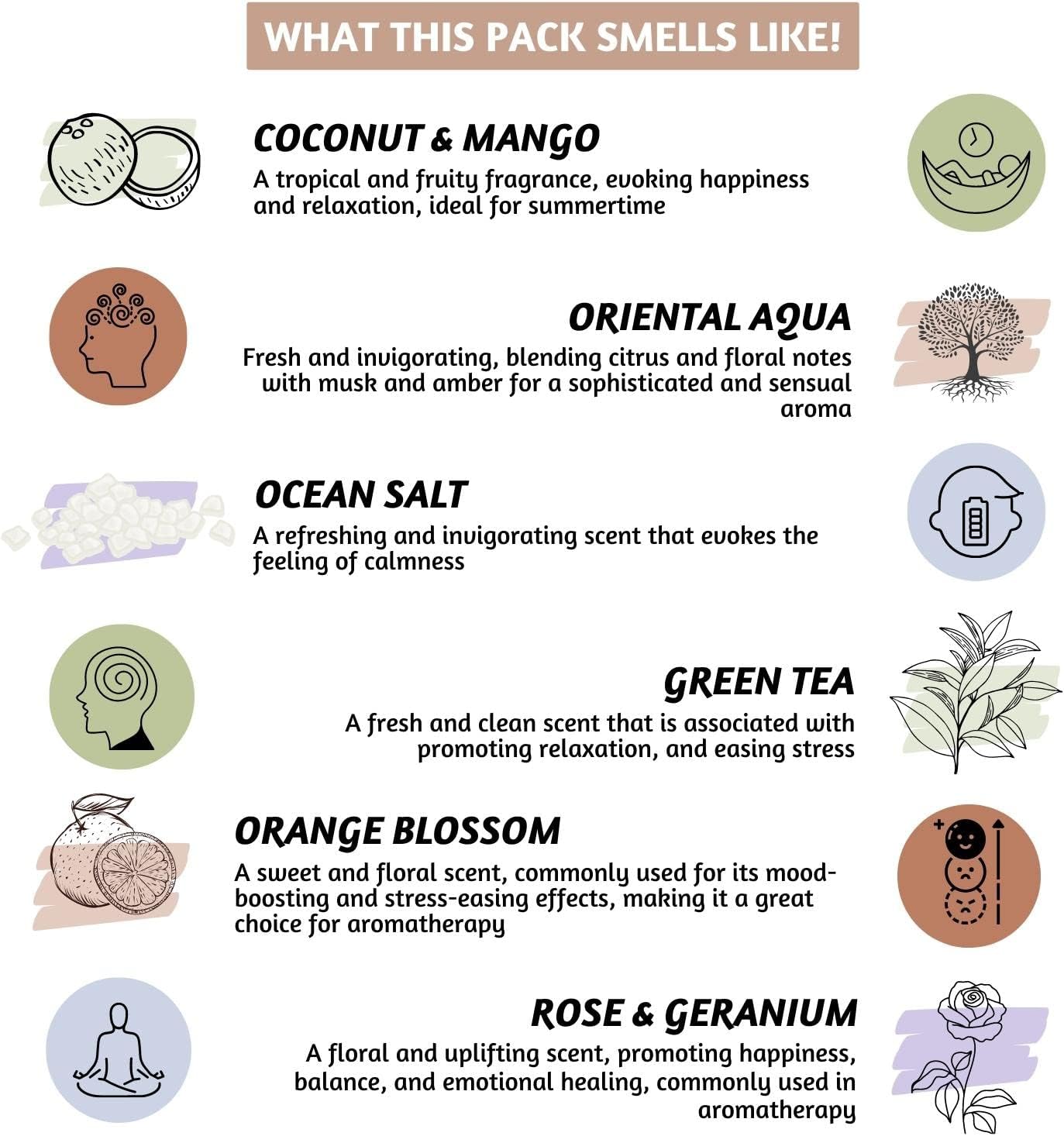 Folkulture Backflow Incense Cones (60 Cones) | Set of 6 Waterfall Insence Cones for Aromatherapy, Relaxation | No Charcoal, Organic, Non Toxic Coconut & Mango, Ocean Salt Scented Inscents-Cones