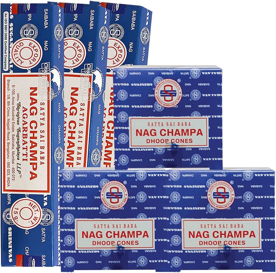 Nag Champa Incense Sticks and Nagchampa Incense Cone Variety Pack Bundle Insence-Sticks Insence Insense Insiensos