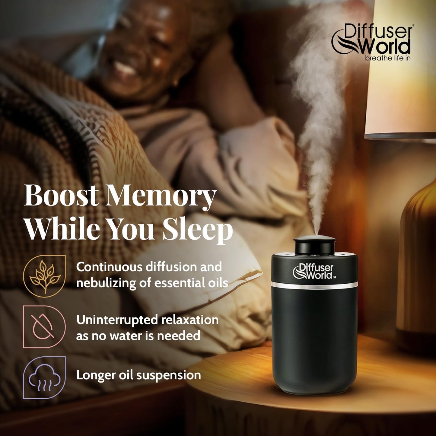 600 Sq Ft Waterless Diffuser for Essential Oils, Aroma Express Black Portable Aroma Atomizer for Room Fragrance, Home Scent Machine, Air Aromatherapy Oil Diffusers with Timer