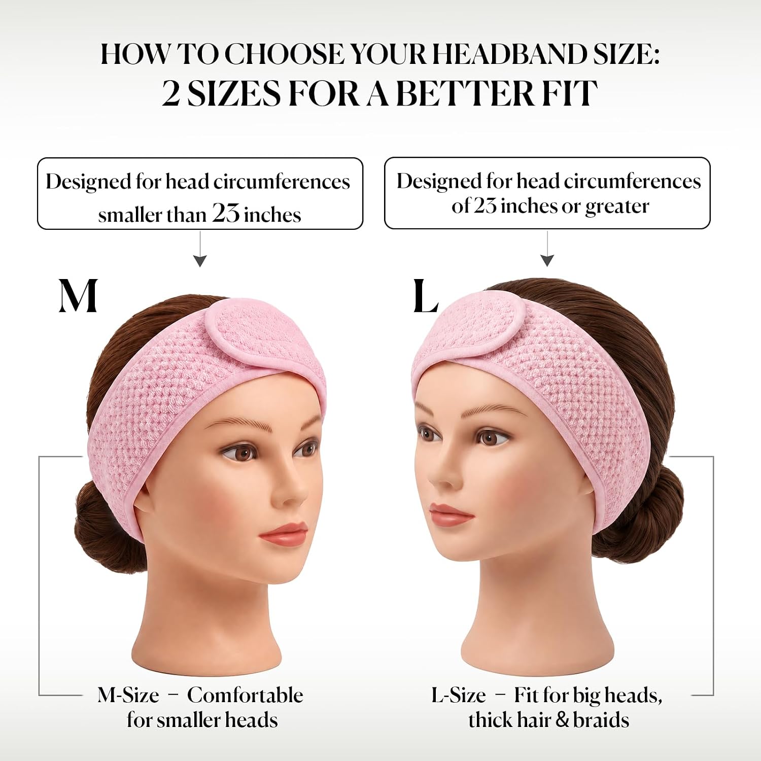 4PCS Extra Long Spa Headband for Women Adjustable Terry Cloth Skincare Headband Stretch Towel Head Wrap for Bath, Makeup Facial Mask（White+Grey+Khaki+Pink）