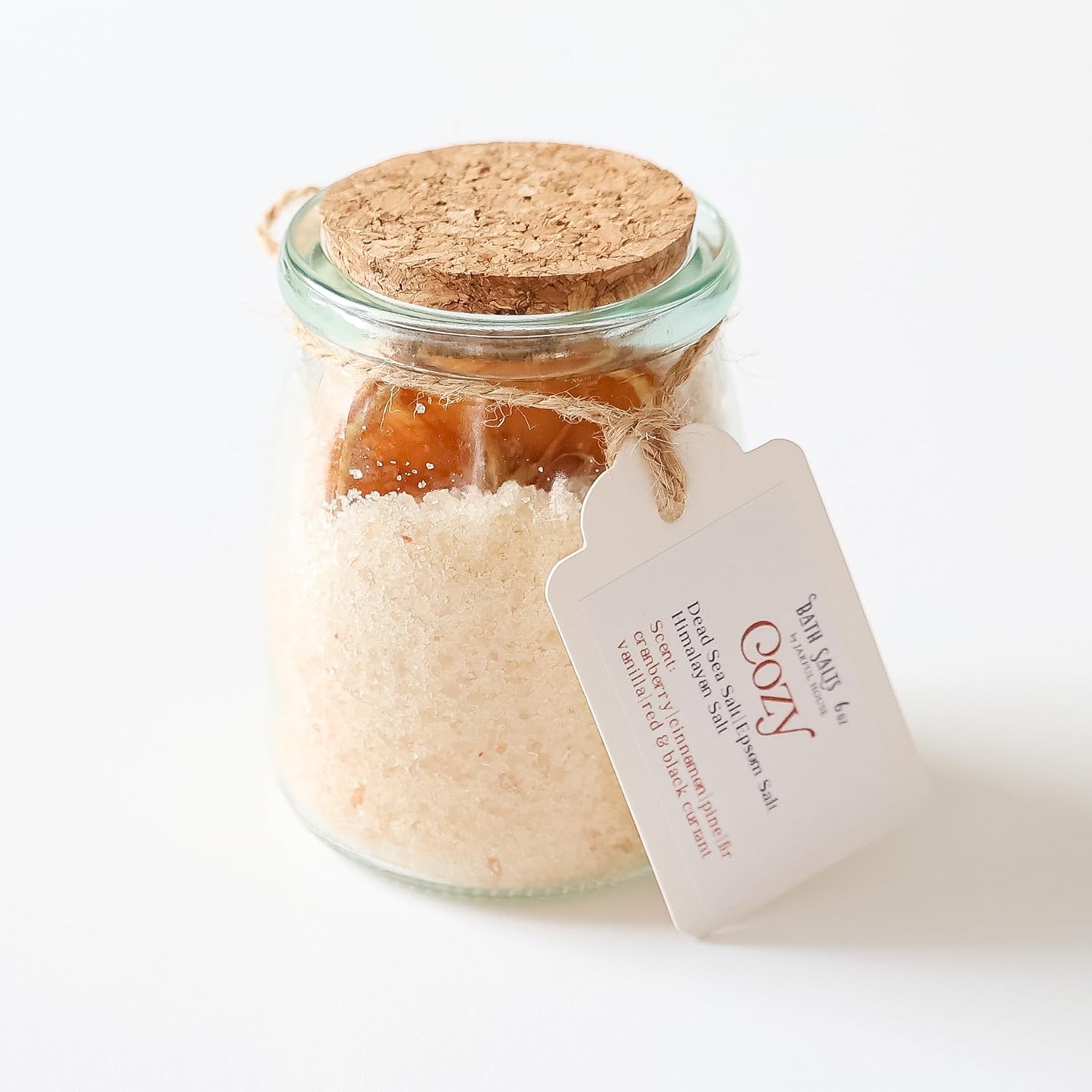 Cozy Bath Salt – Luxurious Blend with Dead Sea Epsom Himalayan Salt | Seasonal Cranberry Cinnamon Fragrance | Gift for Mom - 6 oz