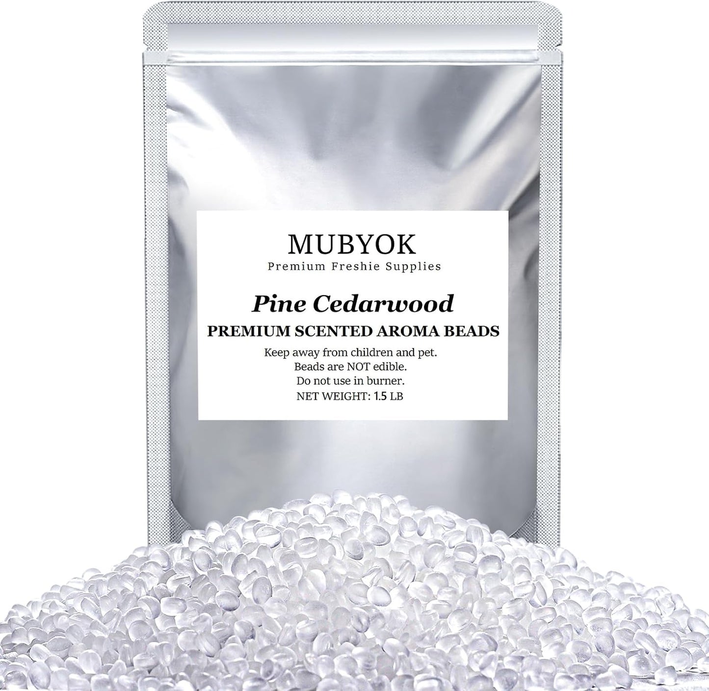MUBYOK 1.5LB Pine Cedarwood Premium Scented Aroma Beads for Making Car Freshies Supplies PreScented Beads for Car Air Freshener Sachets Long-Lasing Scent