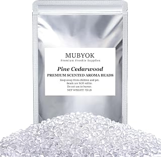 MUBYOK 1.5LB Pine Cedarwood Premium Scented Aroma Beads for Making Car Freshies Supplies PreScented Beads for Car Air Freshener Sachets Long-Lasing Scent