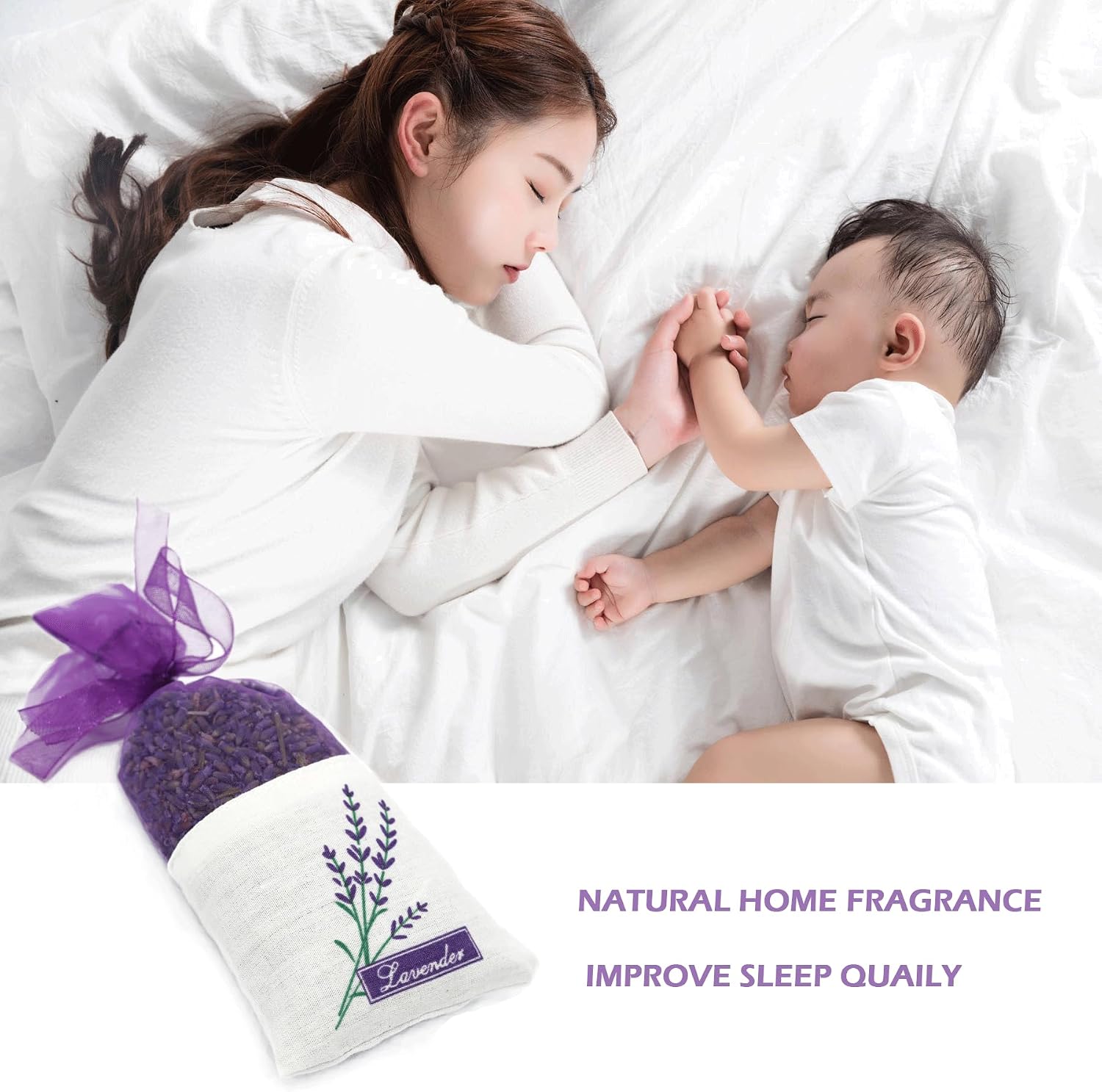 Lavender Sachets Bag for Drawers and Closets，Perfect for Cars, Gym Bags or Anyplace that Needs to Smell Better，Long-Lasting Fresh Scents，Pack of 10