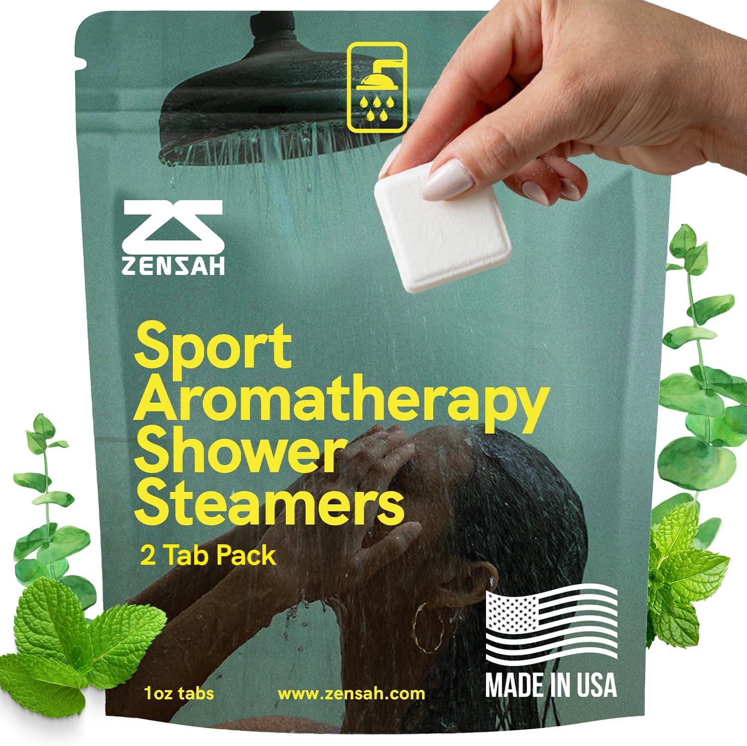 Zensah Sport Shower Steamers - Relaxing Aromatherapy, USA Made with Natural Eucalyptus Essential Oil, Travel Friendly, Self Care, Colds, Father’s Day Gifts for Runners and Muscle Recovery