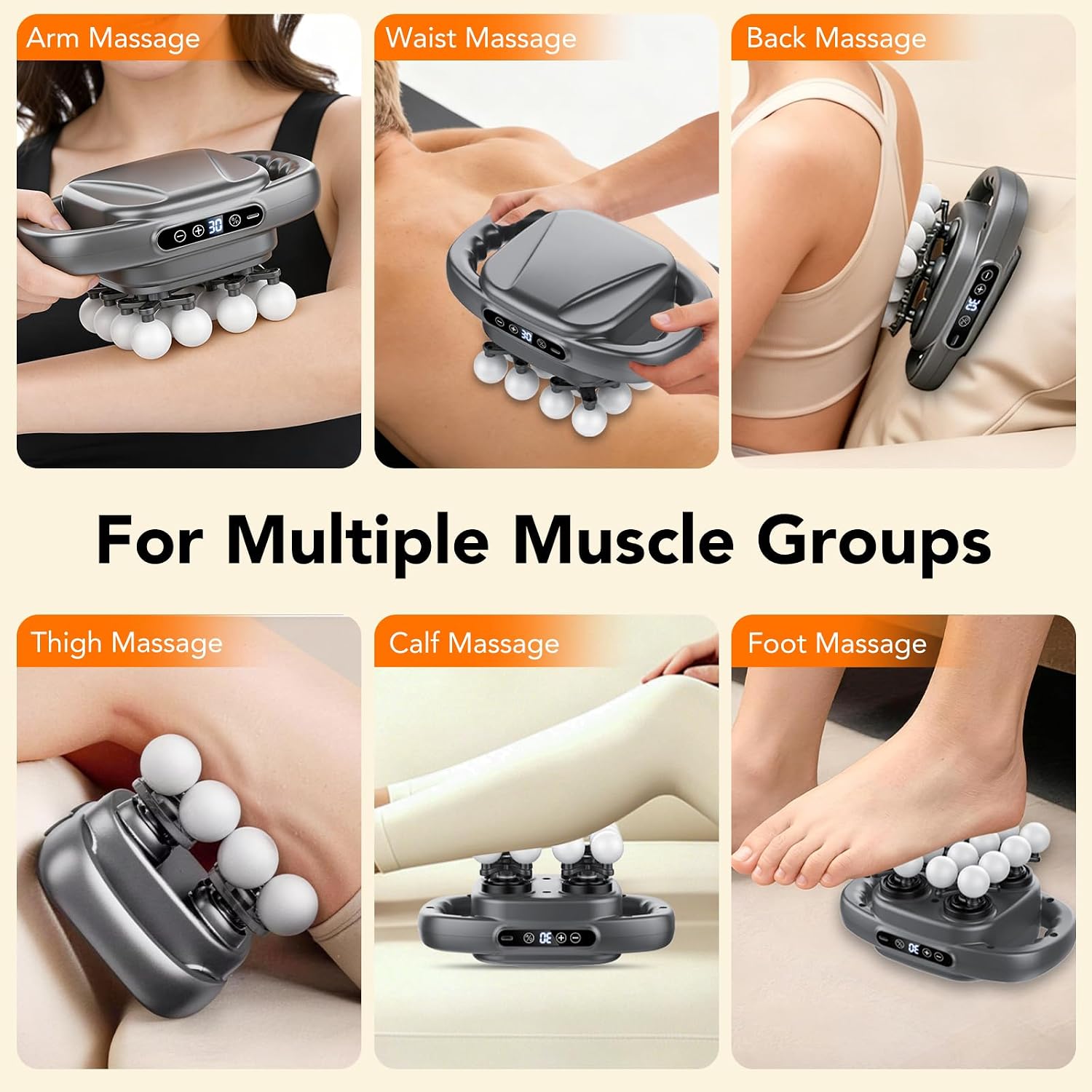 IKG 16 Head Massage Gun Deep Tissue, Body Massage for Back, Shoulders, Neck, Legs, Foot, Massage Gun deep Tissue, Percussion Massager with 3 Modes&30 Intensities Body Muscle Pain Relief, Ideal Gifts