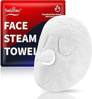 Face Steam Towel with Headband. Reusable Facial Steamer Spa Towels for Women Girls. 2-in-1 Care. Steam Serum Cream Absorption. Cool Calming Moisturizing