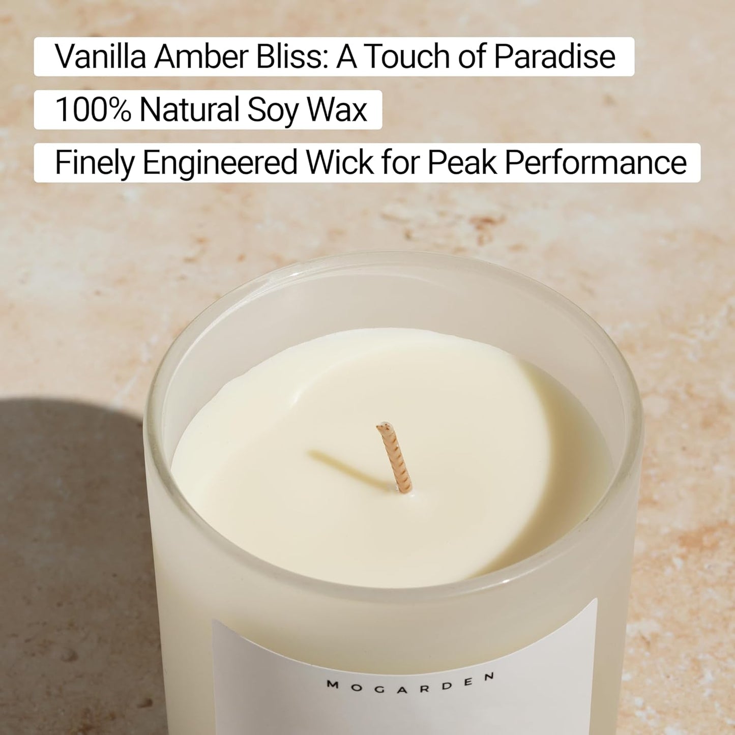 Vanilla Candles for Home, Vanilla Candle Gifts for Women Men, Luxury Highly Scented Pure Soy Wax 7.76oz