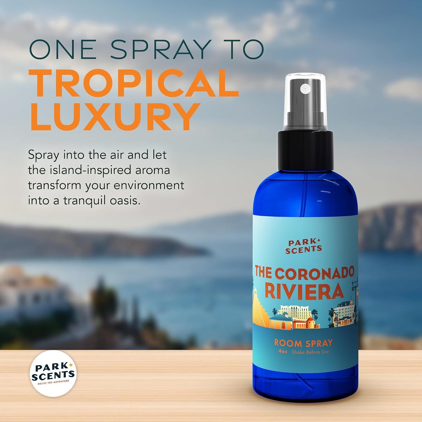 Park Scents The Coronado Riviera Theme Park Inspired Hotel Fragrance Room Spray – Hibiscus, Musk & Teakwood – Luxury Air Freshener Spray – Birthday Gifts for Women, Sister, Hostess, Best Friend (4oz)