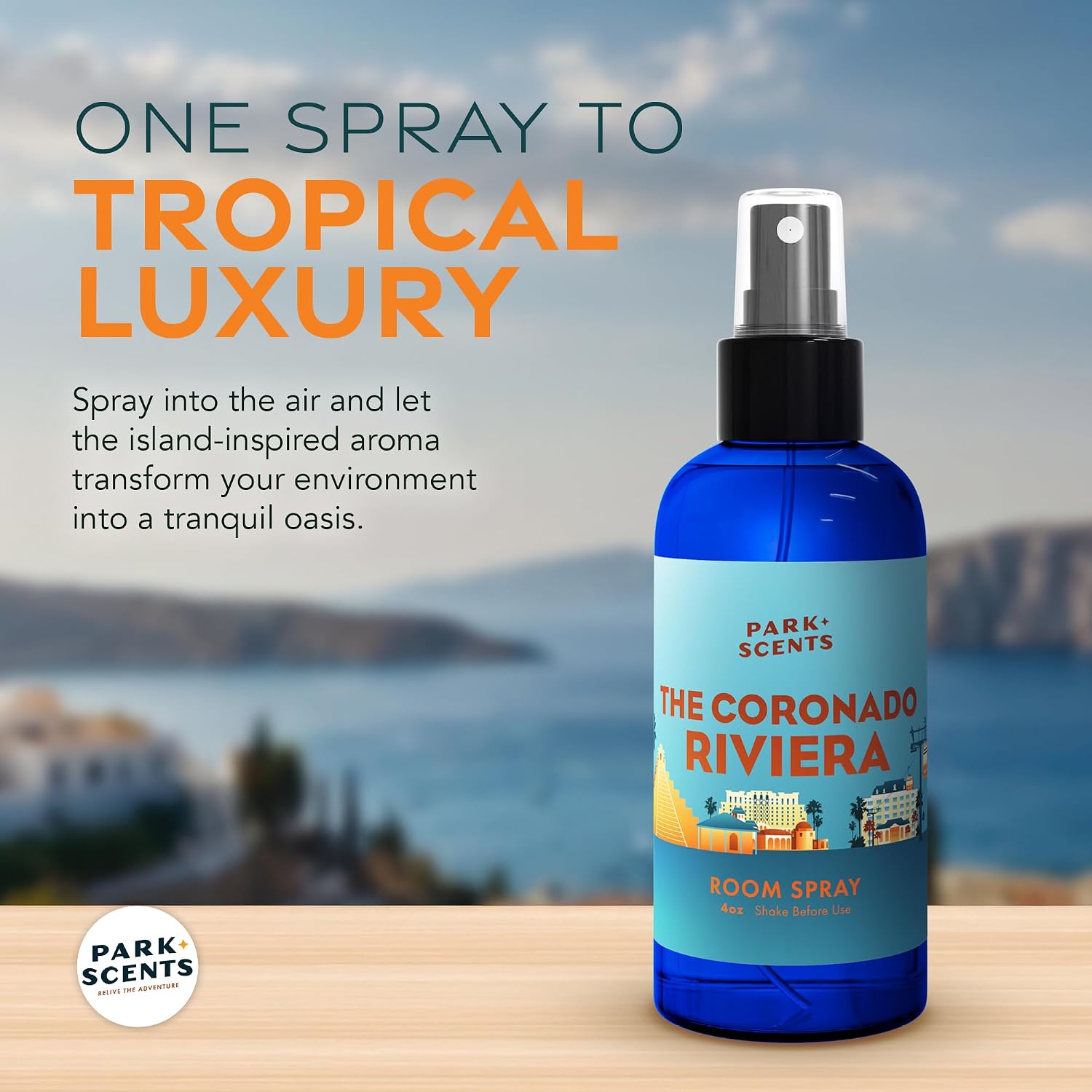 Park Scents The Coronado Riviera Theme Park Inspired Hotel Fragrance Room Spray – Hibiscus, Musk & Teakwood – Luxury Air Freshener Spray – Birthday Gifts for Women, Sister, Hostess, Best Friend (4oz)