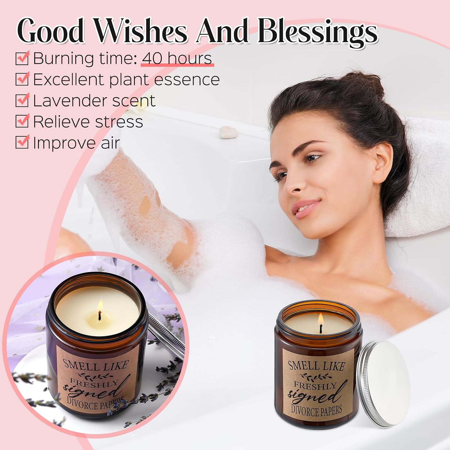 Quelay 7 Pcs Divorce Gifts Box for Women Divorce Party Gifts Breakup Candles New Beginnings Keychain Wine Bag Bracelet for Newly Divorced Woman