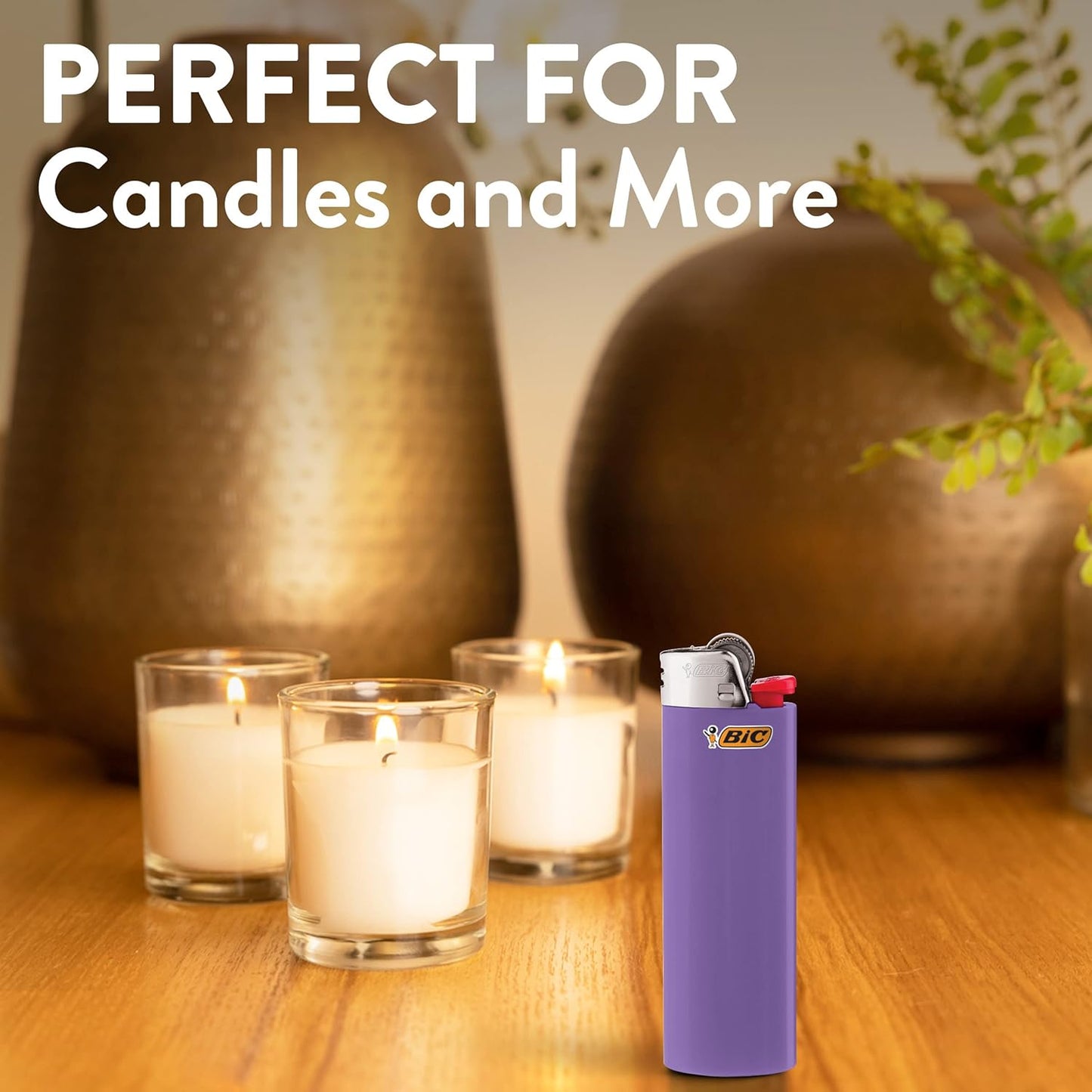 BIC Classic Lighters, Pocket Style, Lighter for Candles, Purple Lighters (Packaging May Vary), 12 Count Pack