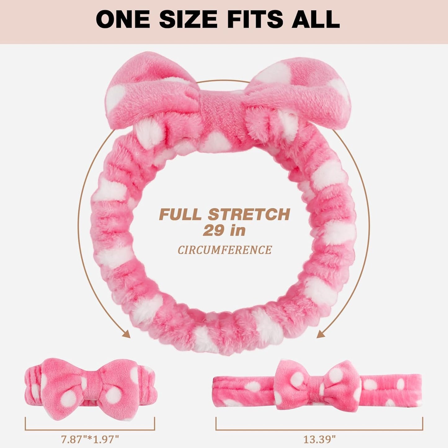 YOOVR 8pcs Spa Headband, Stocking Stuffers for Teen Girls Women, Bulk Cute Small Christmas Trendy Stuff Gifts, Skincare Makeup Face Wash Headband, Hair Accessories, Party Favors Easter Basket Stuffers