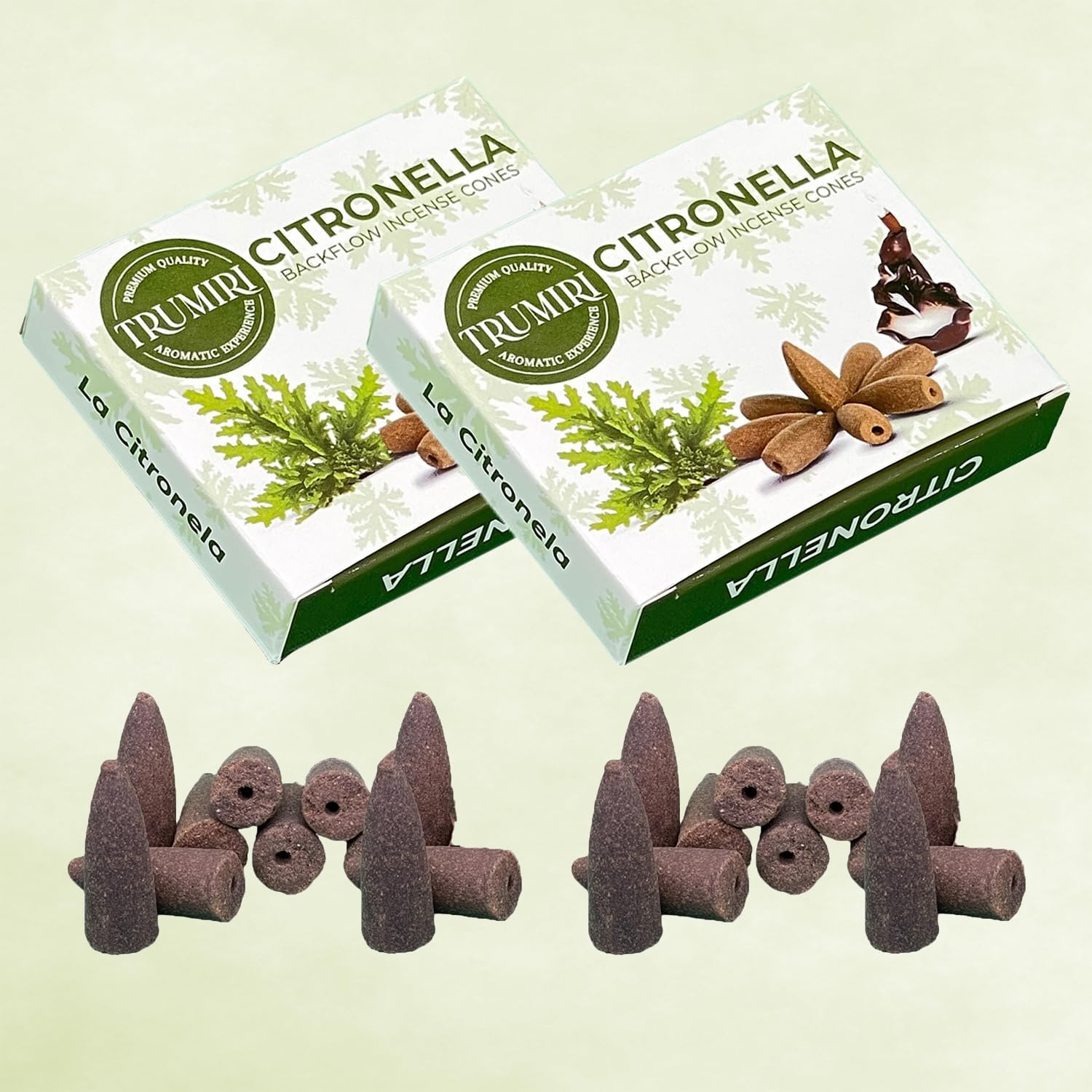 Citronella Backflow Incense Cones - 60 TotalIncense Waterfall Cones - 6 Packs (10 Each)