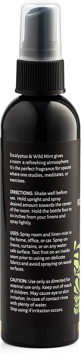Aromasong Eucalyptus & Wild Mint Linen and Room Spray, Natural Aromatic Mist, Relax Your Body & Mind, Perfect as a Bathroom Spray Air Freshener Pillow Mist