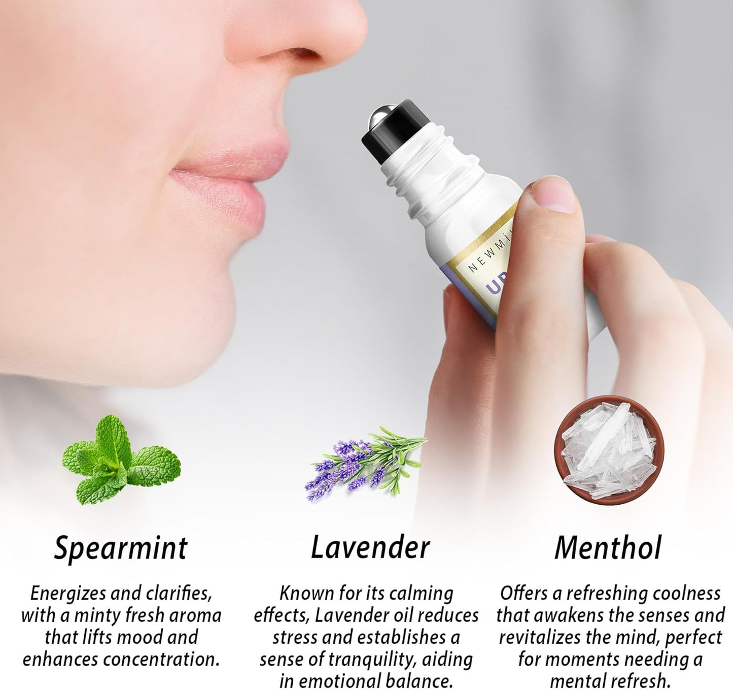 Migraine Roll On Stick - Menthol Fast Cooling Comfort for Your Headache Tension. Aromatherapy Essential Oils Blend Peppermint Lavender Spearmint. Self Care Calming Gift for Women Men. Made in USA