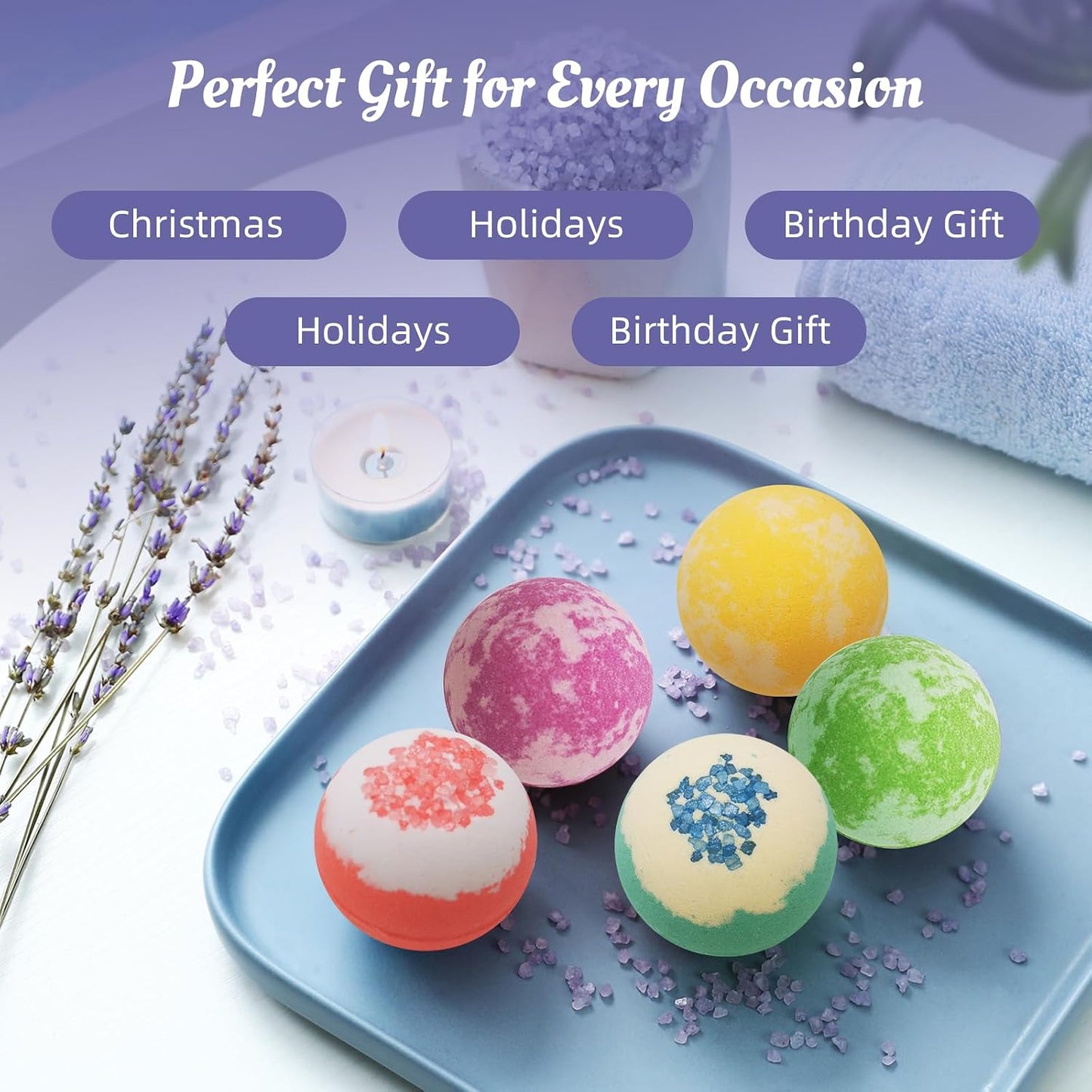 Bath Bombs for Women, 9 Pack Bath Bombs - Birthday Gifts for Women, Shea & Coco Butter Fizzies SPA Bath Relaxing, Self Care Gift Set for Women & Men, Wife, Daughter, Girlfriend Birthday