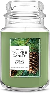 Yankee Candle Balsam & Cedar, Scented Candle, 22oz Large Jar with up to 150 Hour Burn Time, Giftable