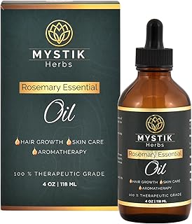 Premium Rosemary Essential Oil for Hair & Scalp, 100% Pure Undiluted Rosemary Oil for Hair Care, Skin & Aromatherapy, 4 fl oz (118ml)