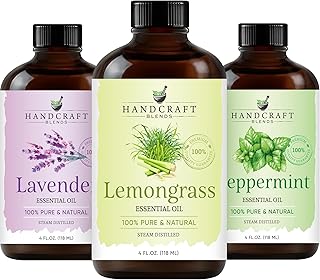 Handcraft Blends Lemongrass, Peppermint, Lavender Essential Oil Blend, 4 Fl. Oz, 100% Pure and Natural, Therapeutic Grade with Premium Glass Dropper