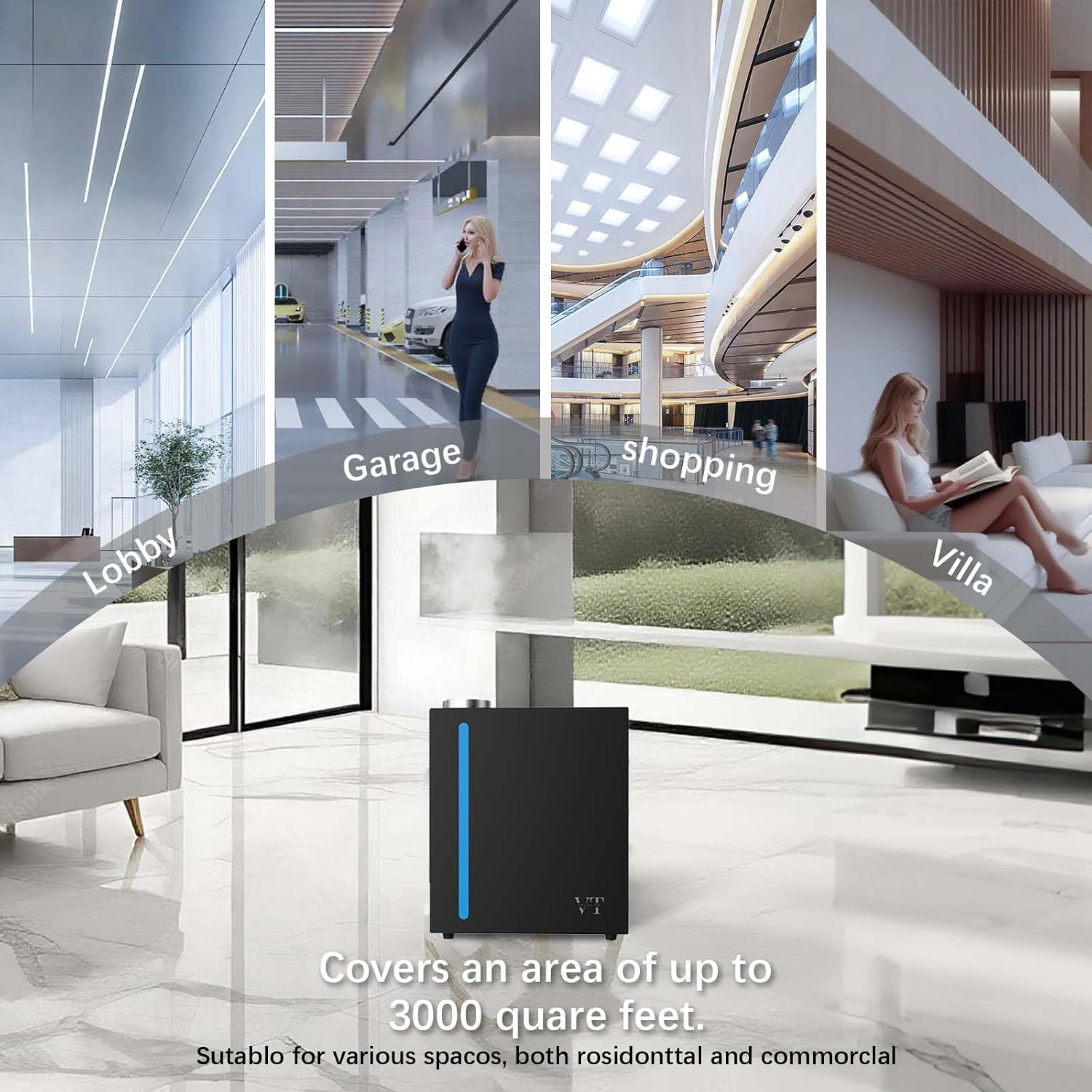 Waterless Essential Oil Diffuser 3000 Sq.Ft Coverage for Large Home,Hotel,Office,Includes fragrance essential oil set.Cold Air Scent Diffuser Machine with Bluetooth App Control,HVAC Fragrance Diffuser