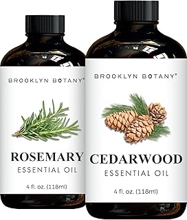 Brooklyn Botany Rosemary & Cedarwood Essential Oils – 4 Fl Oz (Pack of 2) – 100% Pure & Natural – Grounding & Herbal Aromatherapy Blend