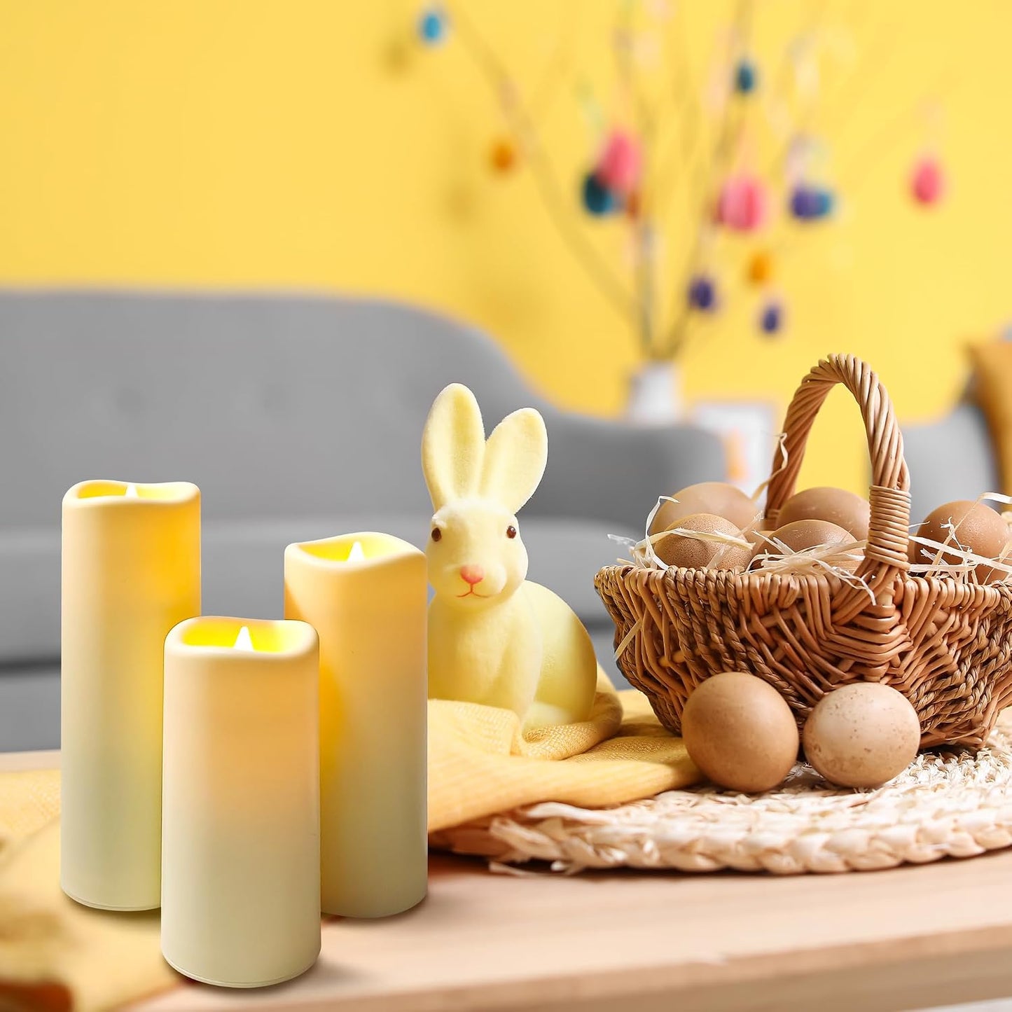 LED Flameless Candles Pack of 1, Outdoor Waterproof Candle with Remote Control& Timer, Indoor Battery Operated Flickering Pillar Fake Candles Long Lasting for Patio, Larterns, Wedding, Porch
