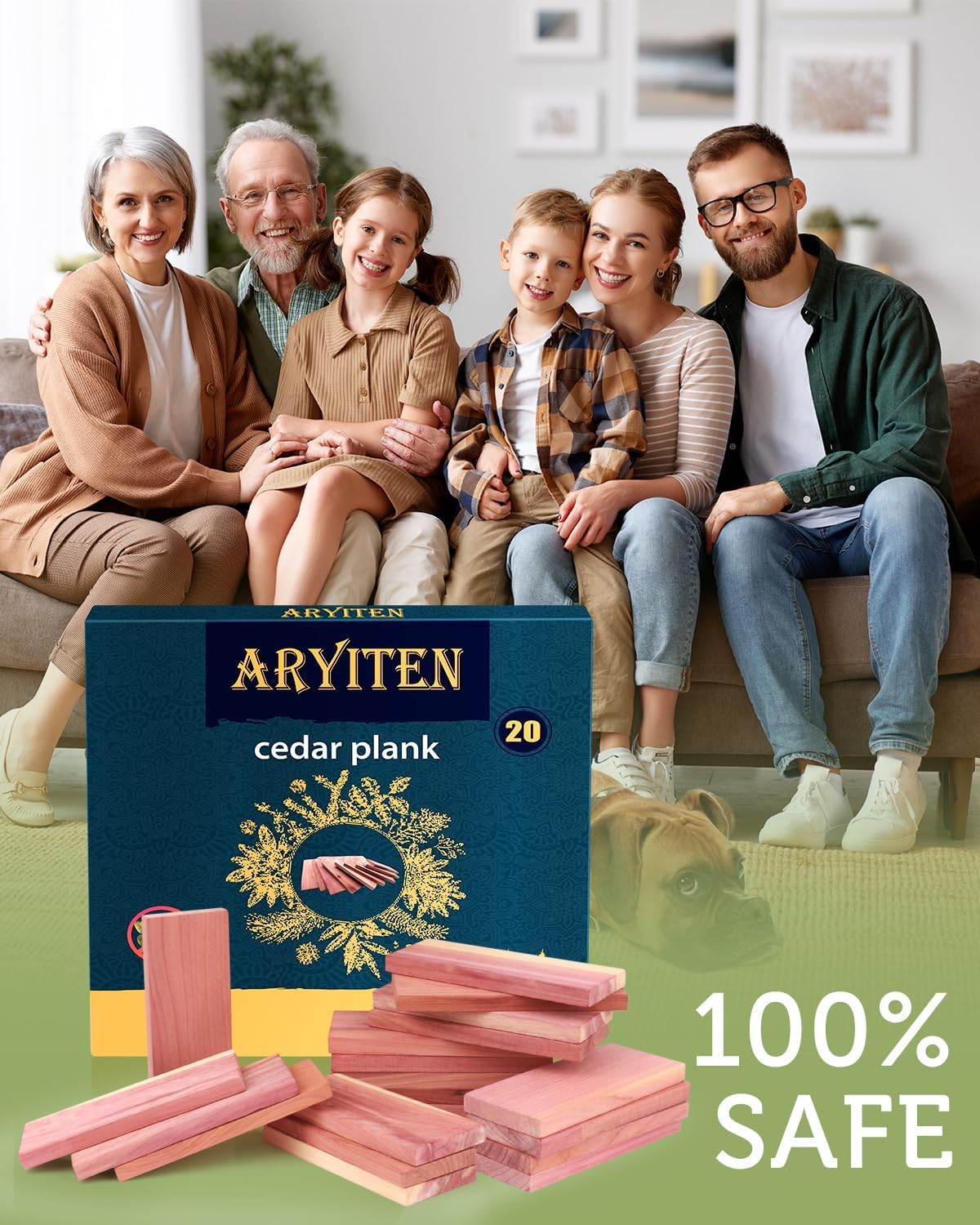 Aryiten Cedar Blocks for Clothes Storage, 20 Pack Planks - Aromatic Scent Cedars Wood Planks for Closets and Drawers Freshener
