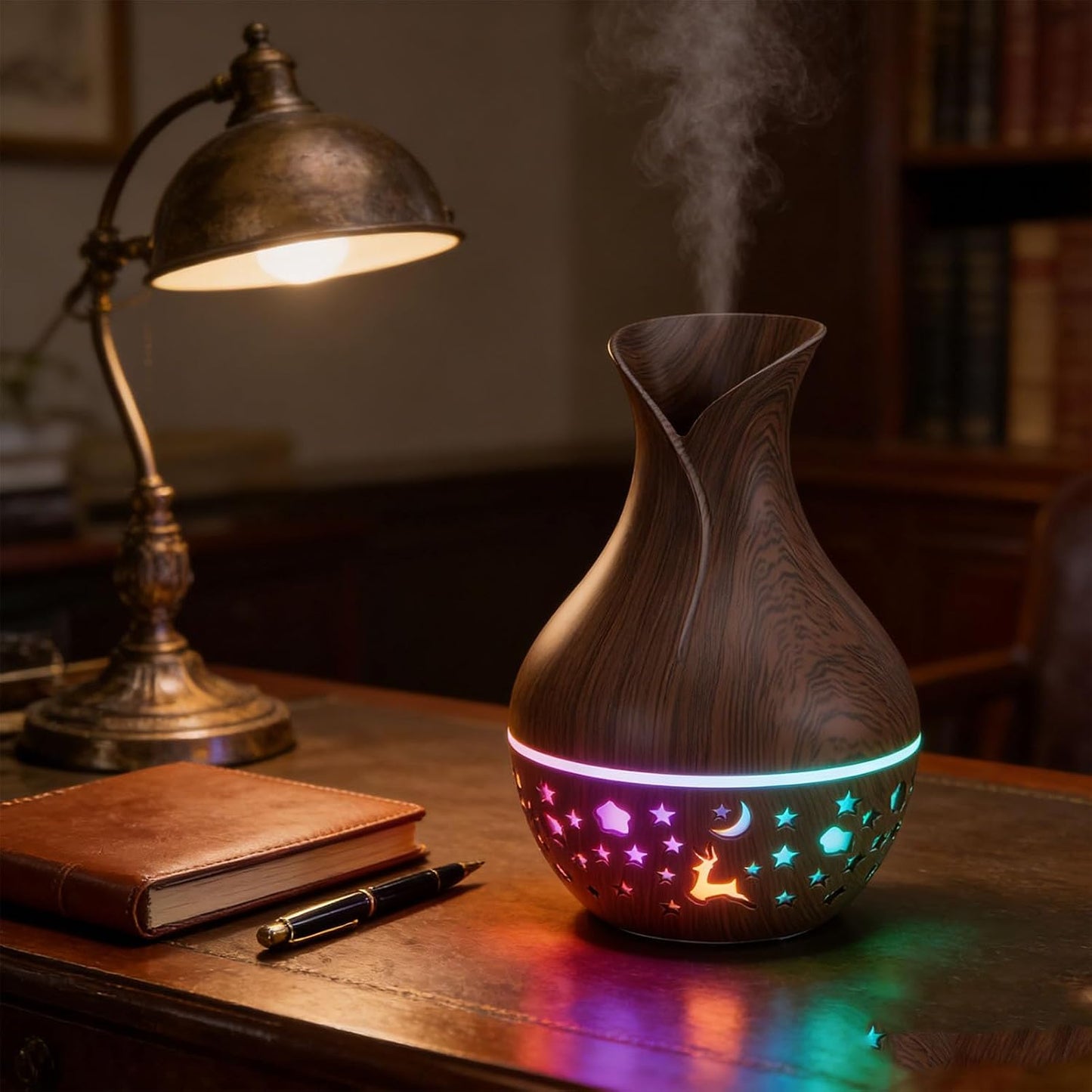 GOWENIC Mini Humidifier, 100ml USB Desktop Noiseless Humidifier Portable Essential Oil Diffuser with Colorful Light Aromatherapy Essential Oil Diffuser for Home Bedroom Office Yoga