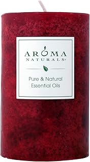 Aroma Naturals Holiday Orange, Clove and Cinnamon Essential Oil Scented Pillar Candle, Warm Spice, 2.5 inch x 4 inch