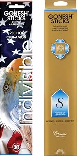 Gonesh Patriotic Collection - Incense Sticks Variety Pack - Non-Toxic 10” Slow Burn Aromatic Sticks - Indivisible Red Hot Cinnamon, Gonesh No. 8-30 Sticks Each