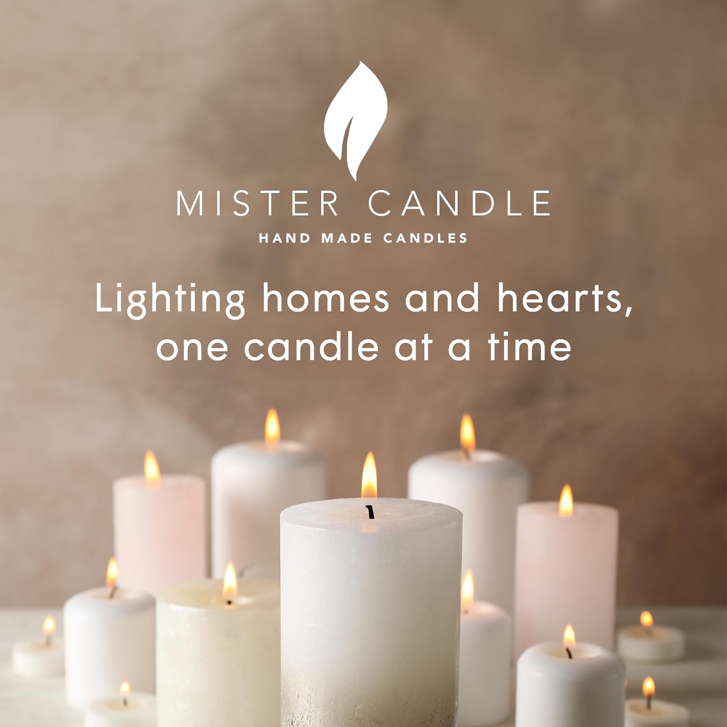 Mister Candle Dripless Vanilla Scented Ivory Pillar Candles Set of 3, Hand Made Vanilla Pillar Candles with Essential Oils for Home Decor, Premium Wax, 80 Hr Burn Time (3x6 inch)