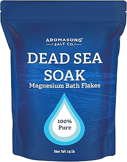 Aromasong Magnesium Flakes, 15lb – Dead Sea Bath & Foot Soak – Superior Alternative to Epsom Salt with 27,360 Mg of Magnesium Per Bath, Bulk Pack