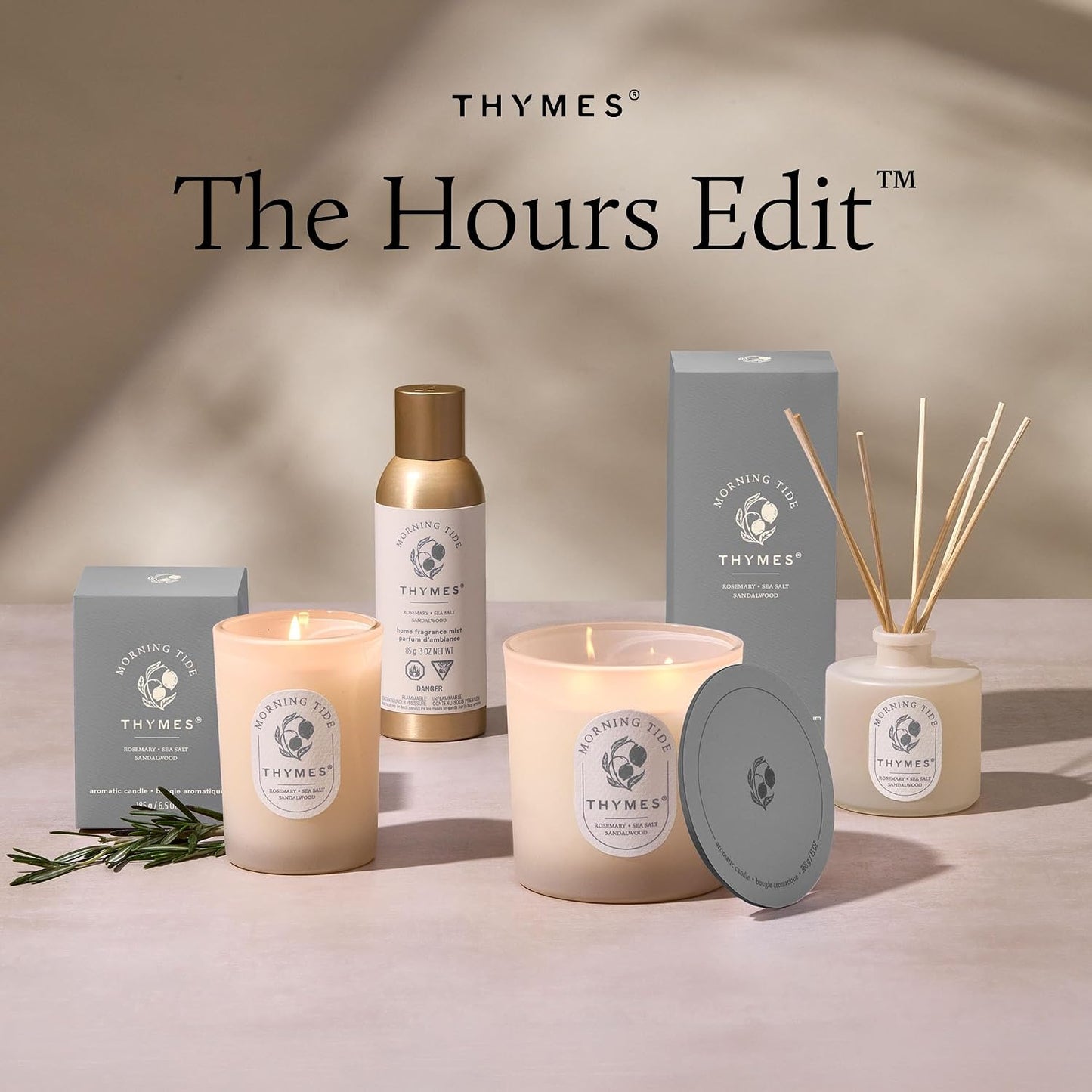 Thymes Home Fragrance Mist – Room Air Fresheners for Home Long Lasting – Air Freshener Spray – Scented Room Spray with Notes of Lemon, Rosemary, Sea Salt & Sandalwood (Morning Tide, 3 oz)