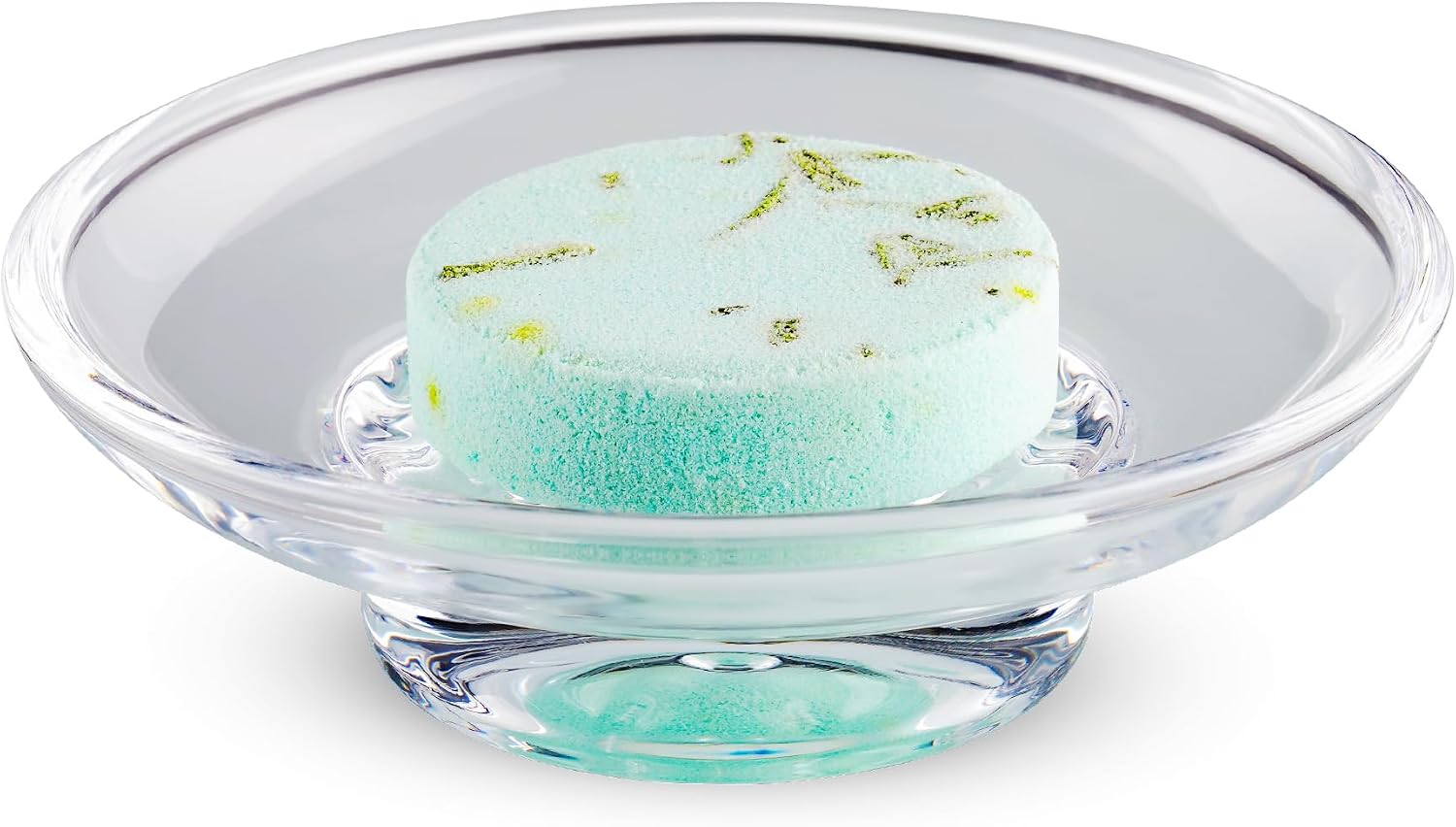 NiHome Glass Shower Steamers Holder, Transparent Aromatherapy Tray Keeps Steamer in Place, Prevents Drain Clogs & Slipping, Safe & Clean Shower Accessory, Compact & Functional Minimalist Design