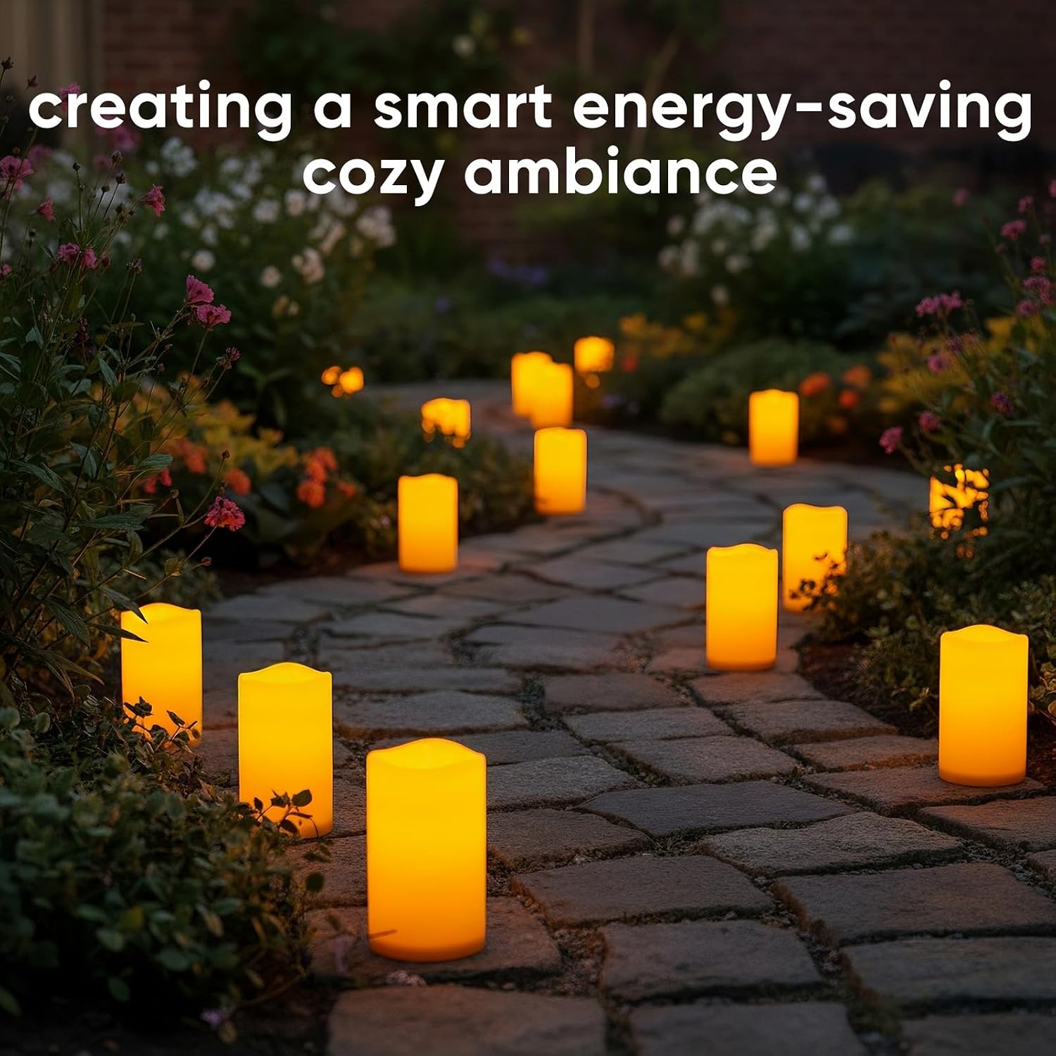 Amagic 3”x6” Flameless Candles Dusk to Dawn Sensor, Outdoor Waterproof Candles Battery Operated, Auto On/Off Flickering Fake LED Pillar Candle for Patio, Yard, Porch, Entryway, Lantern Decor, Set of 2