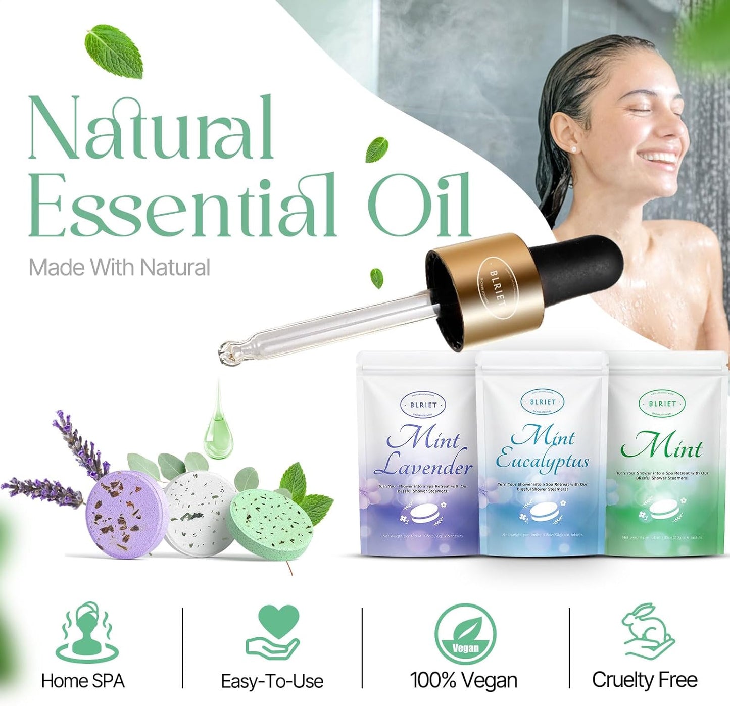 Shower Steamers Aromatherapy 18 Pack Mothers Day Gifts for Wife Women Her Him Romance Birthday Spa Basket Natural Essential Oils Stress Relief Mint Lavender Relaxation for Mom Men Teens Adults Travel
