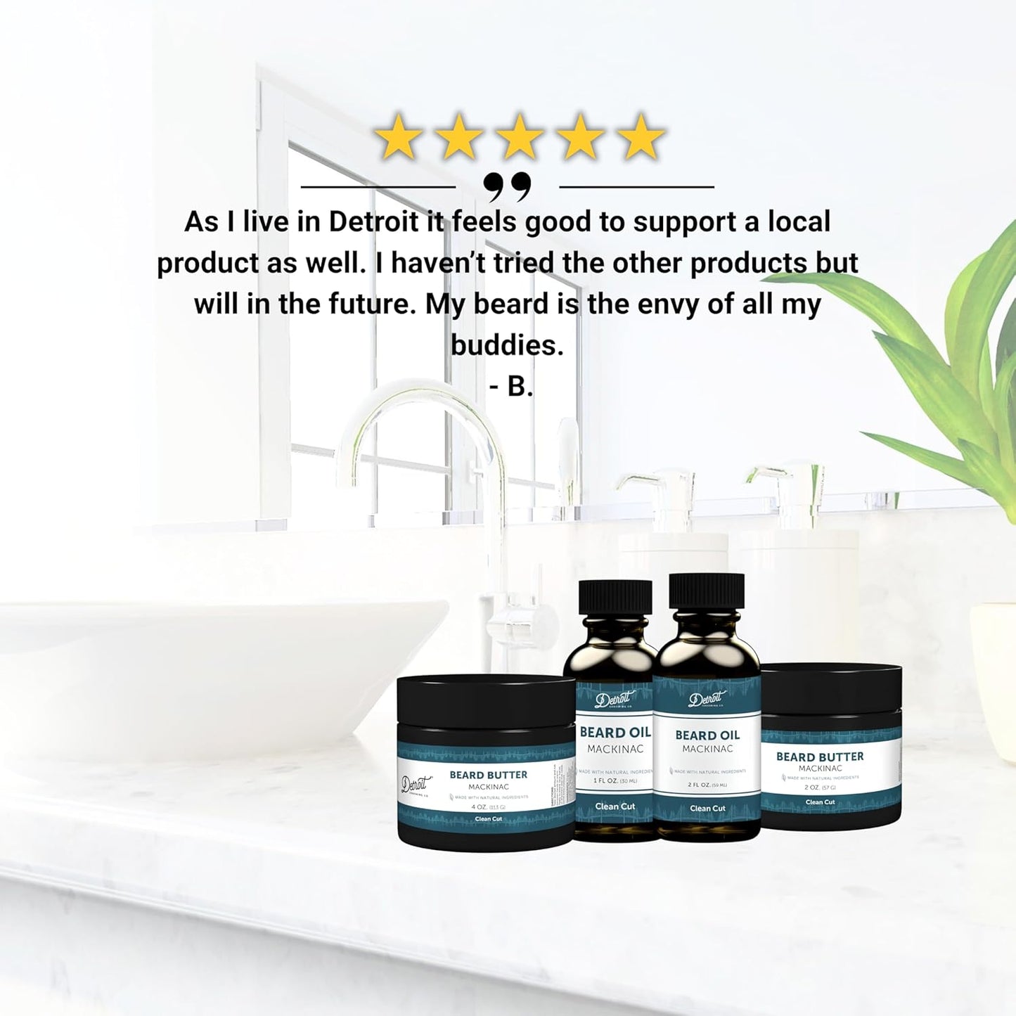 Detroit Grooming Co. Beard Oil (2oz) - Mint & Smooth Vanilla - Premium Nourishing Formula with Sweet Almond Oil & Vitamin E - Men's Beard Softener & Moisturizer - Double Size