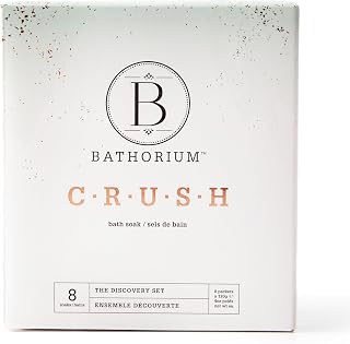 Bathorium Crush 8-Pack Signature Discovery Set, Luxury Bath Soaks, Dead Sea Salt, Epsom Salt, pH Balanced for Women, Gift Set, Each Soak is 4 oz