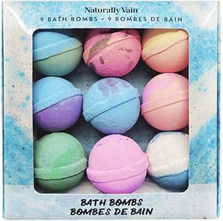Bath Bomb Set, Handmade, Non-Staining, Sulfate-Free, Natural Luxury Bath Fizzies, Aromatherapy Spa Gift Set, Assorted Scents, 9-Pack