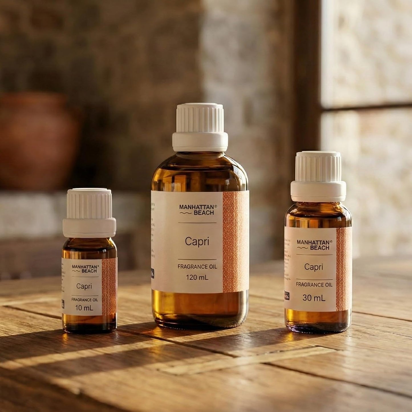 Manhattan Beach – Capri, Diffuser Oil Volcano-Inspired - Fragrance Oil for Ultrasonic and Waterless Diffusers and Crafting - 10 mL, 0.34 fl oz Glass Bottle