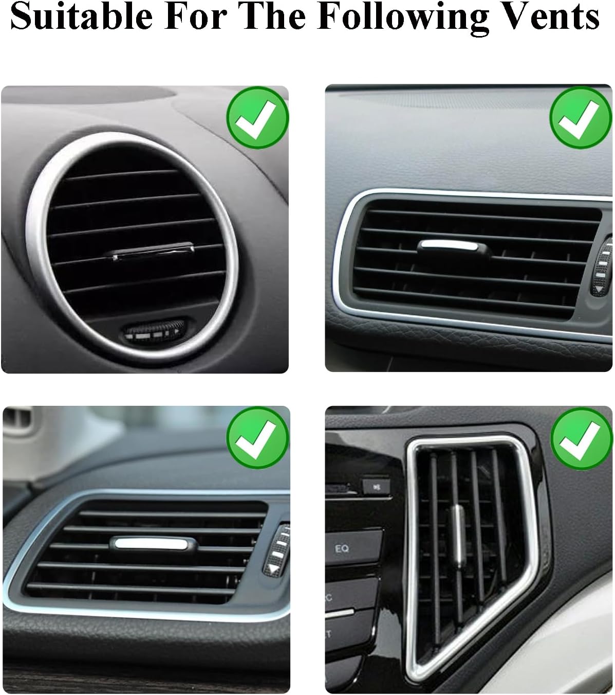 ORIESSE 6pcs Flower Car Air Freshener Vent Clips,Girly Daisy Car Accessorie for Women,3 Sizes Sparkle Black Silver Flowers Vent Clips Decor,Refillable Diffuser