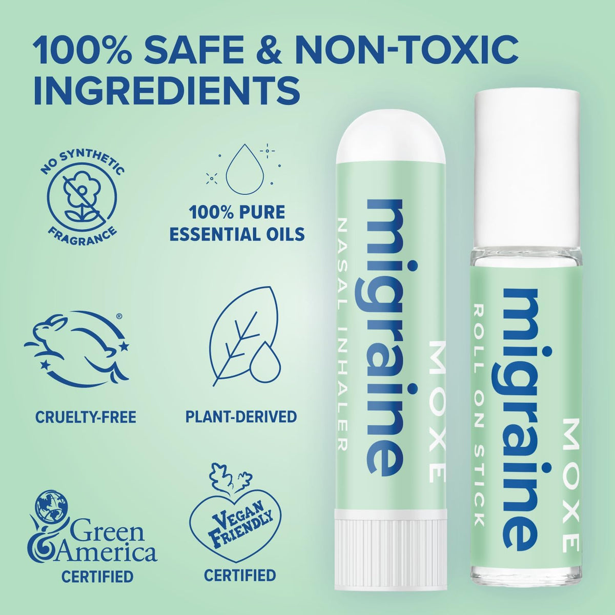 MOXE Migraine Rollon Stick &amp; Nasal Inhaler Stick, Headache &amp; Tension Relief
