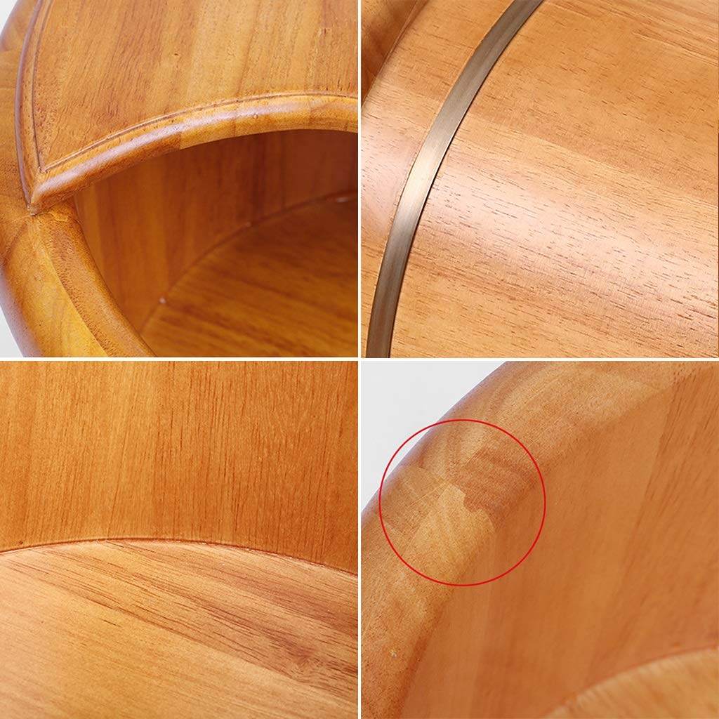 Wooden Bubble Basin Footbath Foot Bath Barrel Household Smooth And Delicate Pedicure Barrels With Lid Massager(With Universal Wheel)