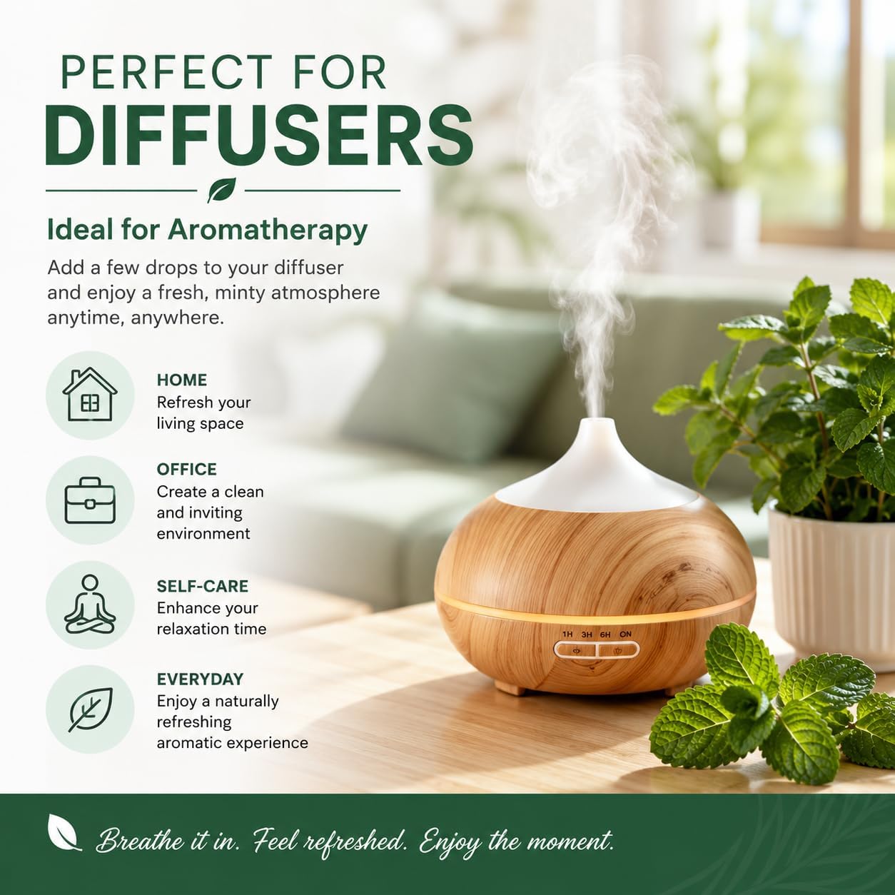 2 Bottles - Peppermint Essential Oil - 4 fl oz - 100% Pure Essential Oil - Amber Glass Bottle w/Glass Dropper - GreenHealth