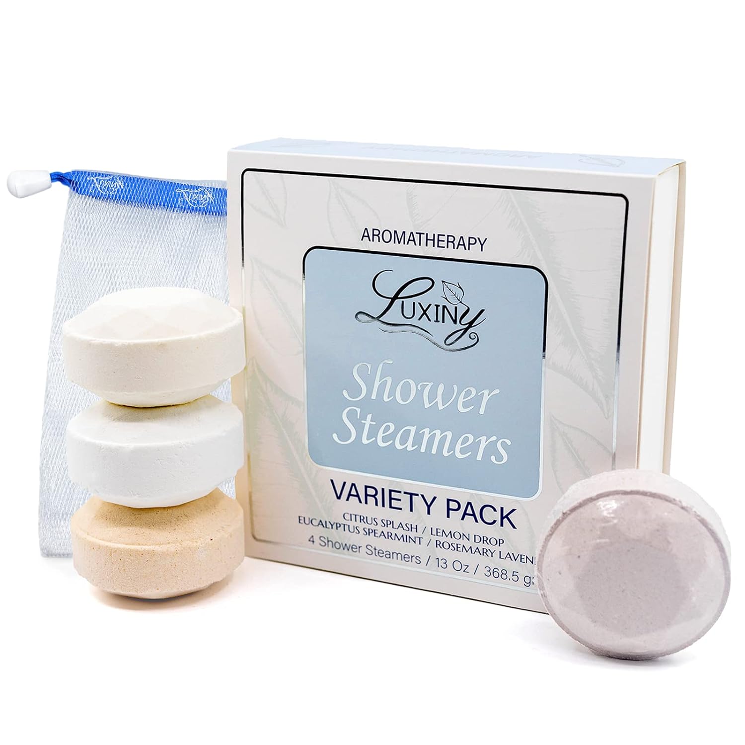 Shower Bombs Aromatherapy in Your Shower, American Made by Luxiny, Shower Steamer Tablets Melt to Release a Fragrant Vapor for Natural Stress Relief – Pack of 4 XL Steamers (Variety Pack)