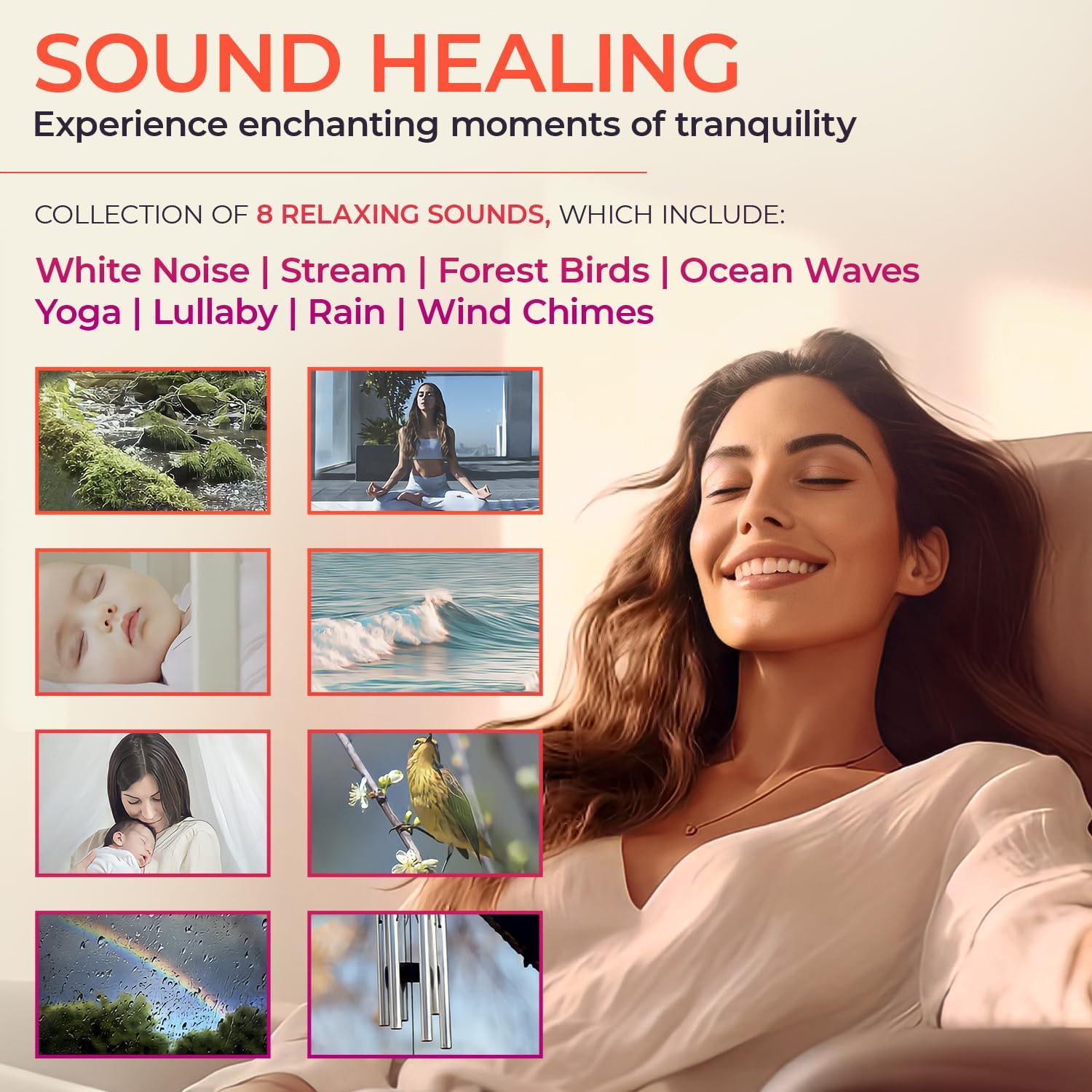 Aromatherapy Essential Oil Diffuser for Large Room with Essential Oils Kit, 500ml Ultrasonic Quiet Cool Mist Aroma Humidifier for Home, 8 Relaxing Sounds, White Noise, Timer, Waterless Auto-Off Safety