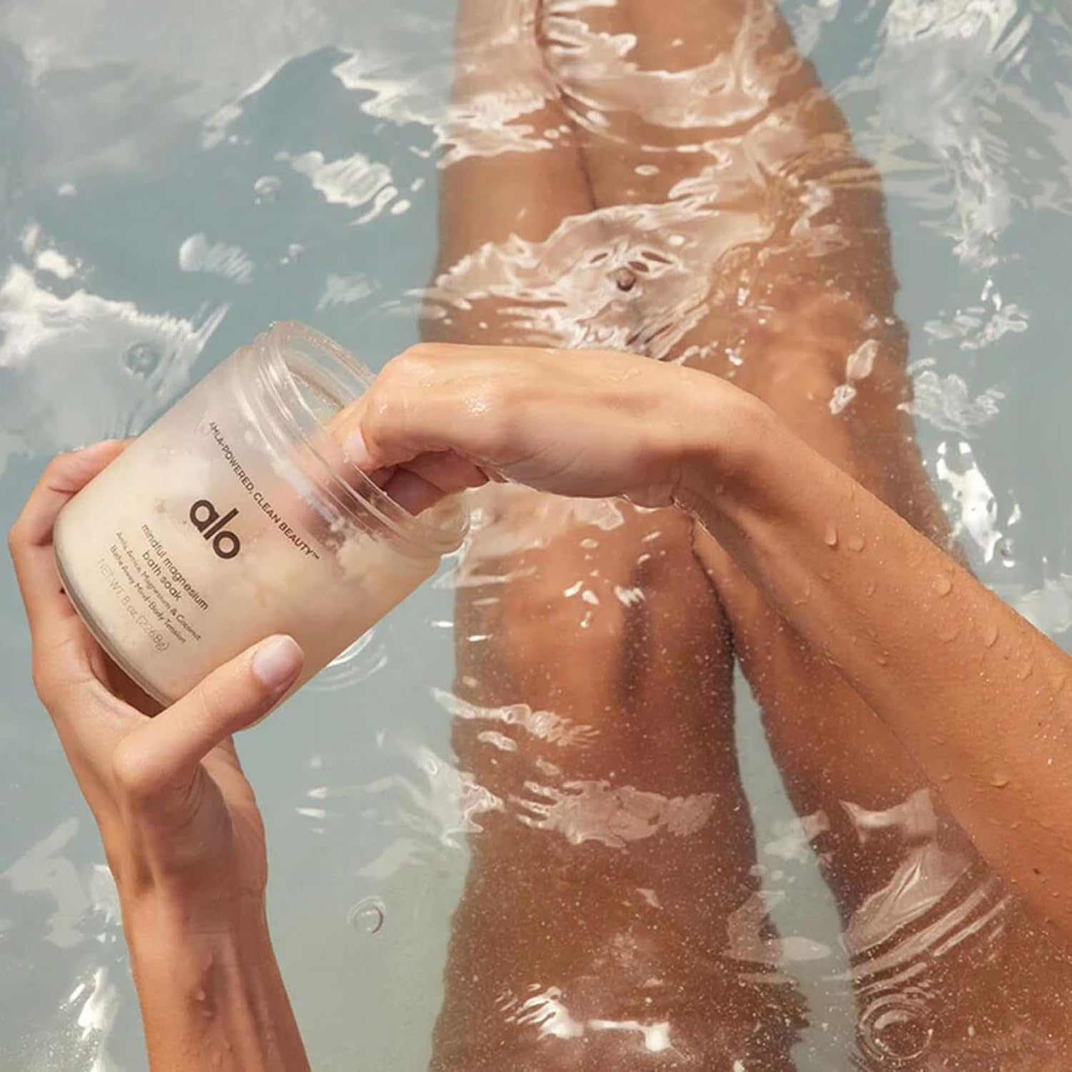 ALO Mindful Magnesium Bath Soak | Magnesium, Arnica & Coconut Oil | Stress Relief, Muscle Recovery & Skin Nourishment | Coconut Citrus Aromatherapy | Vegan, Gluten, Cruelty-Free | 8 oz
