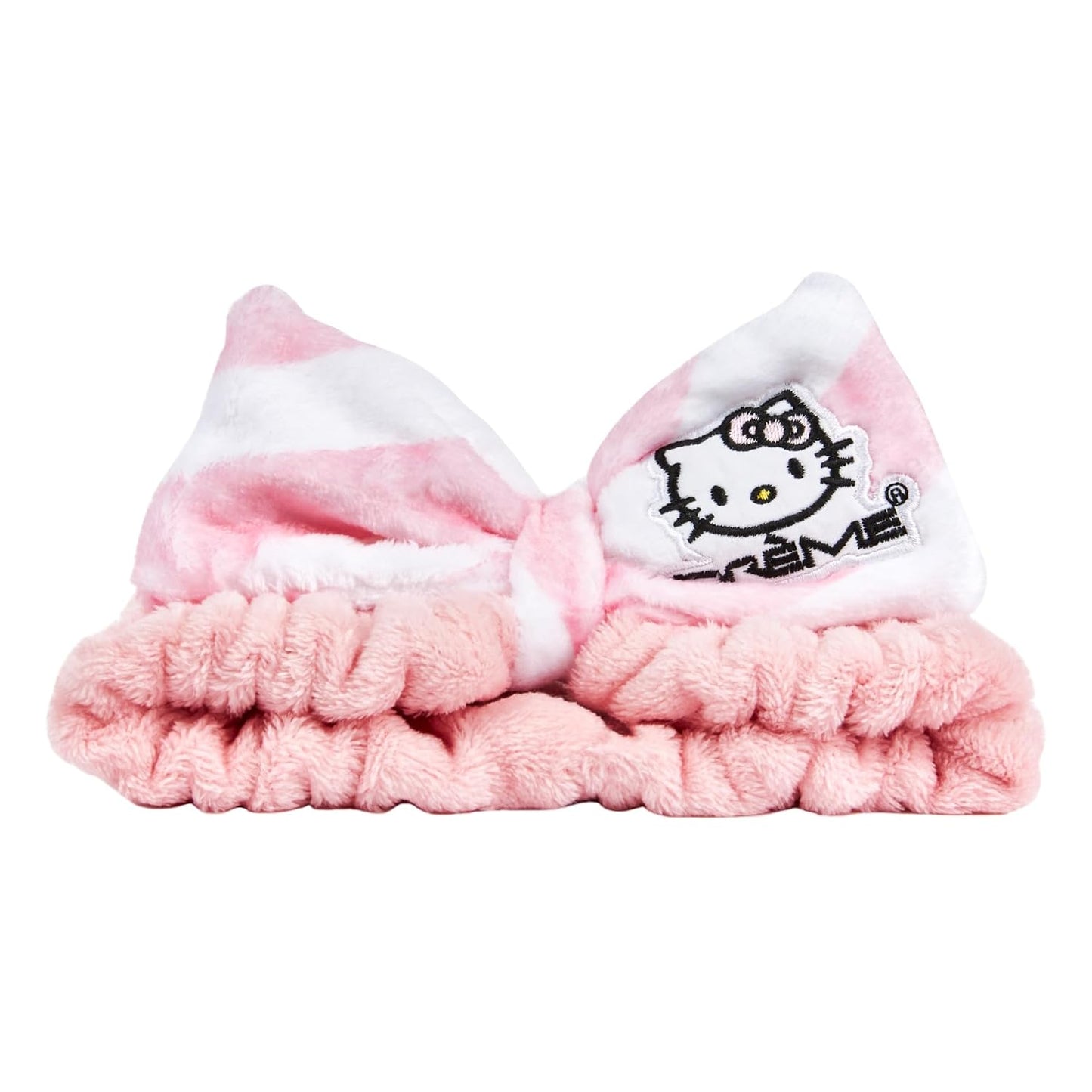 The Crème Shop x Hello Kitty Plush Spa Headband, Headband for Washing Face, Skincare Headbands, Headbands for Women (Sweet Stripes)